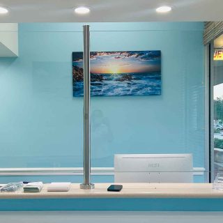 Reception area at Dental Blush Bonita Springs on S Tamiami Trail