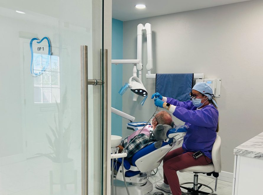 Sensitive teeth in Cape Coral patient receiving dental exam at Dental Blush Cape Coral