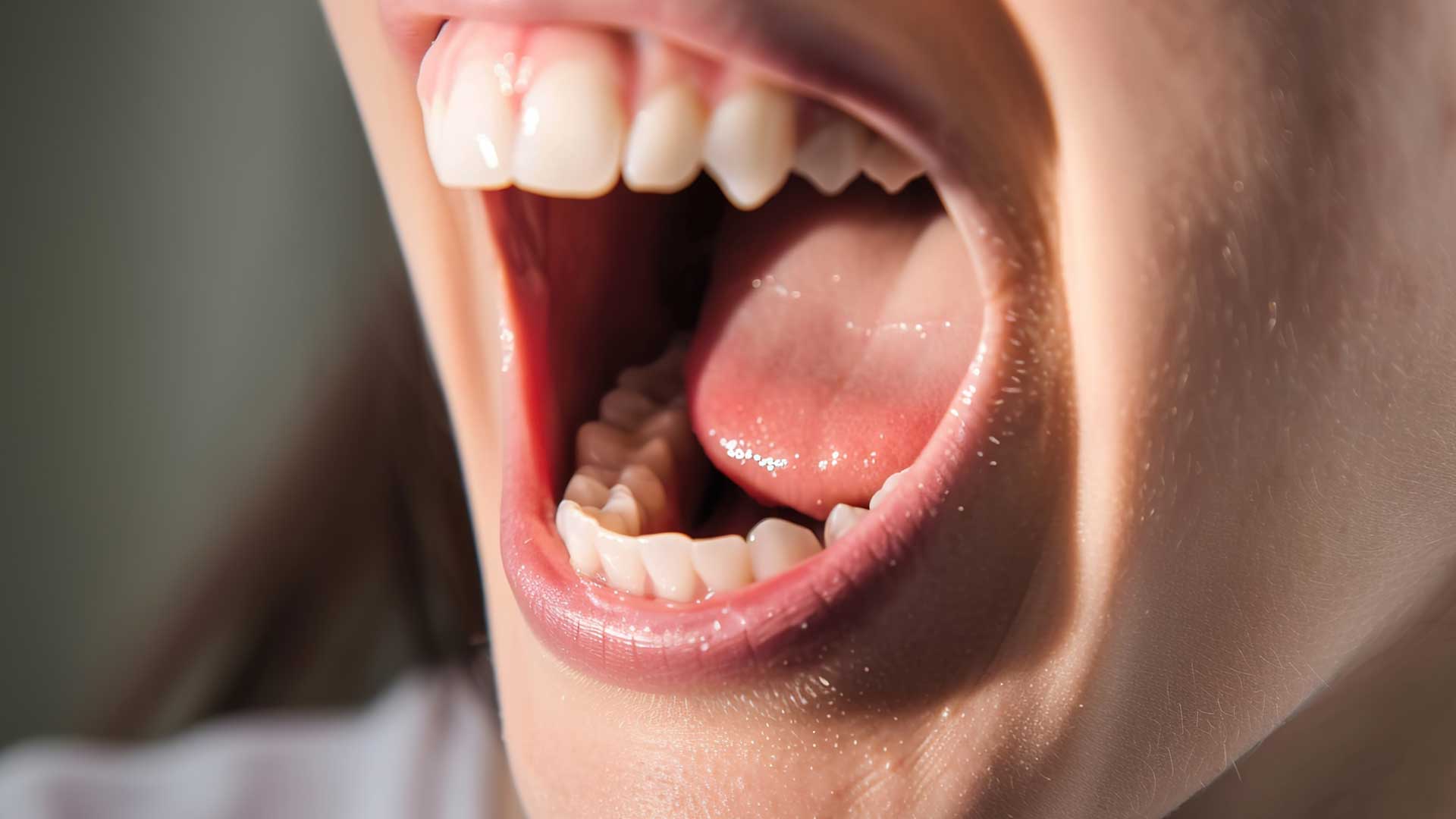 Dry Mouth in Cape Coral Open mouth and tongue illustrating symptoms of dry mouth in Cape Coral