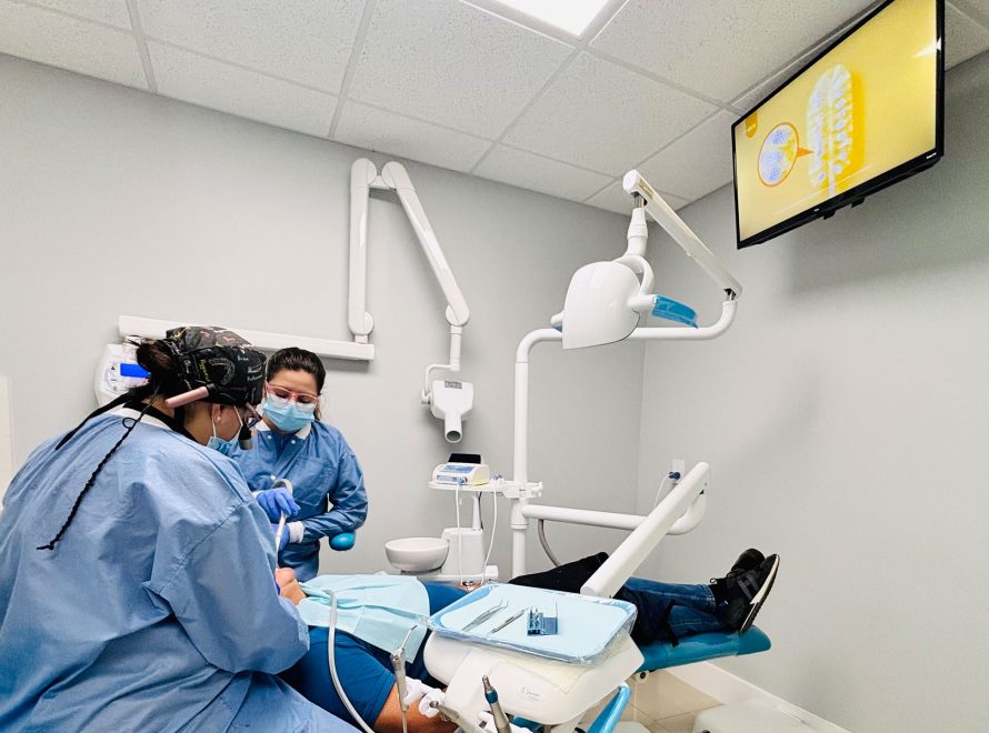 Bleeding gums in Miami patient receiving dental checkup at Dental Blush Miami