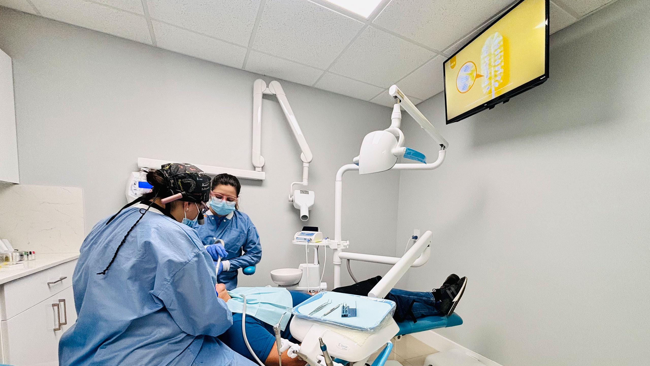 Bleeding gums in Miami patient receiving dental checkup at Dental Blush Miami