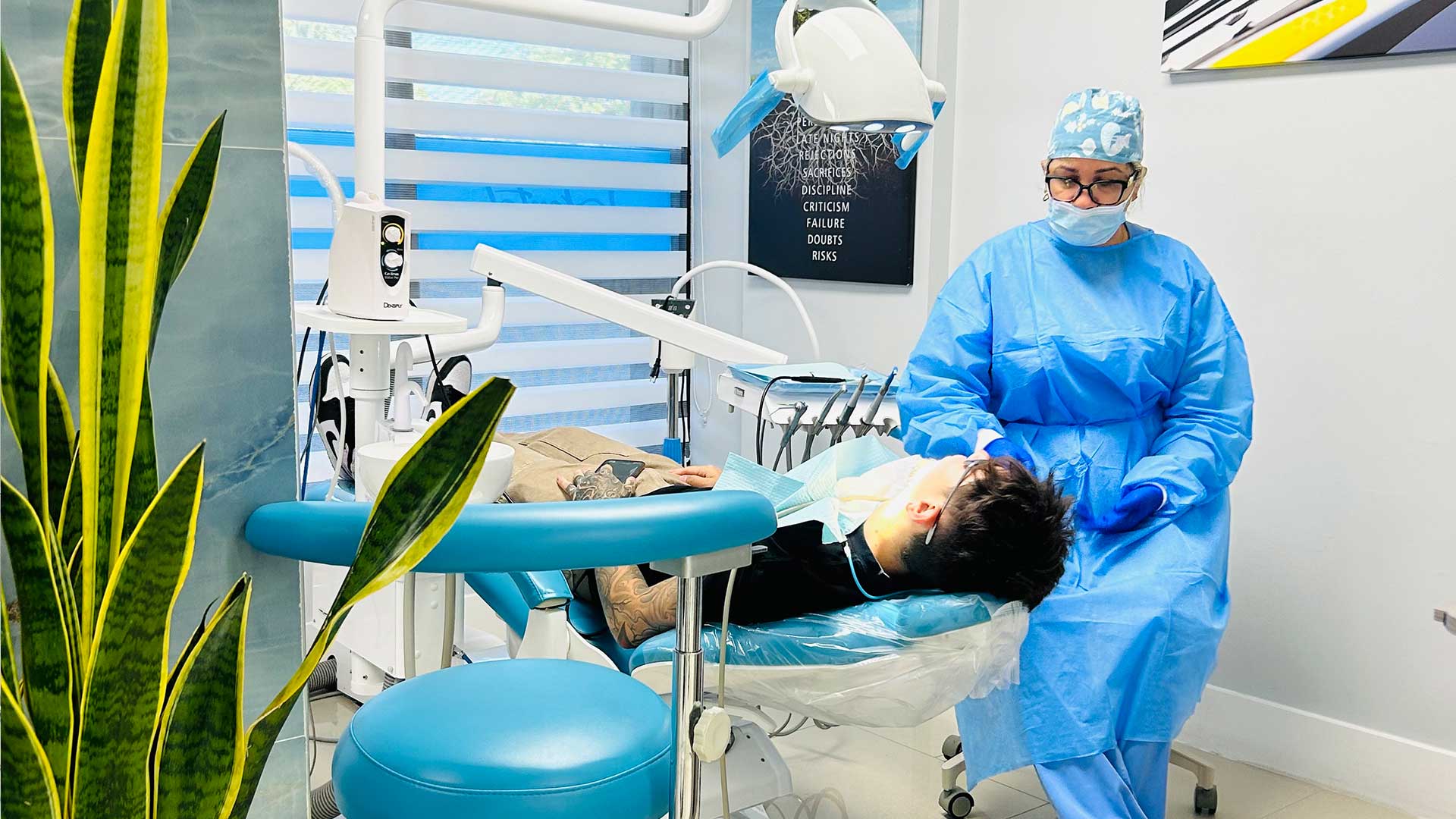 Teeth Whitening in Miami at Dental Blush Tamiami Teeth whitening in Miami at Dental Blush Tamiami with patient receiving professional whitening treatment