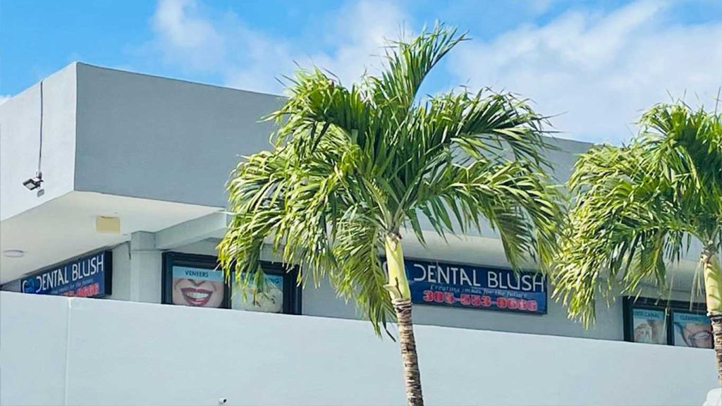 Exterior of Dental Blush at InterPlaza Shopping Center in Miami